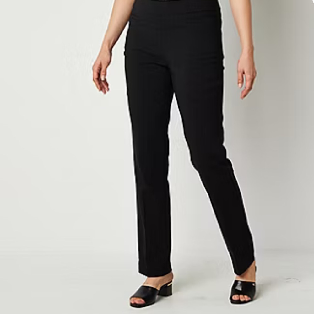 Liz Claiborne Black Straight Leg Pants Office Ready